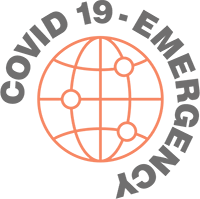 σήμα με την ένδειξη covid-19 emergency, 200 x 199 pixels